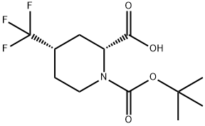 (2R,4S)-4-Trifluoromethyl-piperidine-1,2-dicarboxylic acid 1-tert-butyl ester Struktur
