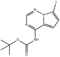 Carbamic acid,N-(7-iodopyrrolo[2,1-f][1,2,4]triazin-4-yl)-, 1,1-dimethylethyl este 化学構造式