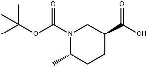 (3S,6S)-1-BOC-6-甲基-哌啶-3-羧酸 结构式