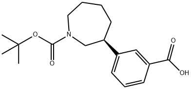 (S)-3-(1-(tert-butoxycarbonyl)azepan-3-yl)benzoic acid 结构式