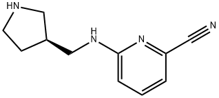 2-Pyridinecarbonitrile, 6-[[(3S)-3-pyrrolidinylmethyl]amino]- 化学構造式