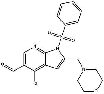 4-氯-2-(4-吗啉基甲基)-1-(苯磺酰基)-1H-吡咯并[2,3-b]吡啶-5-甲醛, 2382664-60-8, 结构式