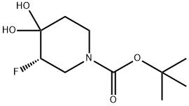叔丁基(S)-3-氟-4,4-二羟基哌啶-1-甲酸酯 结构式