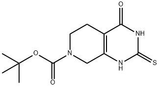 Pyrido[3,4-d]pyrimidine-7(1H)-carboxylic acid, 2,3,4,5,6,8-hexahydro-4-oxo-2-thioxo-, 1,1-dimethylethyl ester Struktur