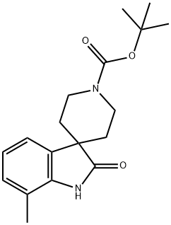 Spiro[3H-indole-3,4′-piperidine]-1′-carboxylic acid, 1,2-dihydro-7-methyl-2-oxo-… 结构式