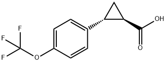 trans-2-(4-(trifluoromethoxy)phenyl)cyclopropane-1-carboxylic acid,238431-33-9,结构式