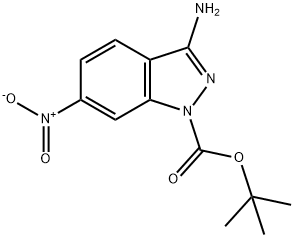 1H-Indazole-1-carboxylic acid, 3-amino-6-nitro-, 1,1-dimethylethyl ester Struktur