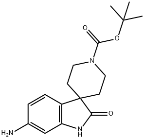 Spiro[3H-indole-3,4′-piperidine]-1′-carboxylic acid, 6-amino-1,2-dihydro-2-oxo-,… 结构式