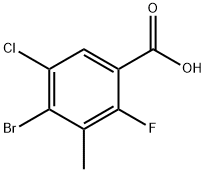 4-溴-5-氯-2-氟-3-甲基苯甲酸, 2387442-29-5, 结构式
