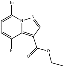 Pyrazolo[1,5-a]pyridine-3-carboxylic acid, 7-bromo-4-fluoro-, ethyl ester 化学構造式