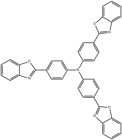 Benzenamine, 4-(2-benzoxazolyl)-N,N-bis[4-(2-benzoxazolyl)phenyl]- Structure