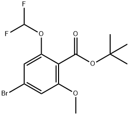 Benzoic acid, 4-bromo-2-(difluoromethoxy)-6-methoxy-, 1,1-dimethylethyl ester Struktur
