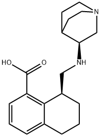 1-Naphthalenecarboxylic acid, 8-[[(3S)-1-azabicyclo[2.2.2]oct-3-ylamino]methyl]-5,6,7,8-tetrahydro-, (8S)- Structure