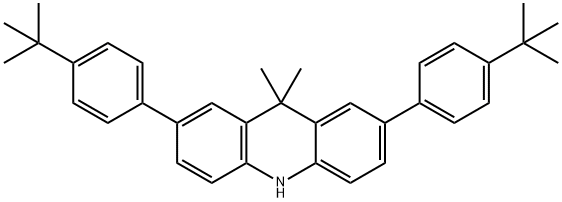 Acridine, 2,7-bis[4-(1,1-dimethylethyl)phenyl]-9,10-dihydro-9,9-dimethyl- Struktur