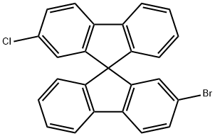 9,?9'-?Spirobi[9H-?fluorene]?, 2-?bromo-?2'-?chloro- Structure