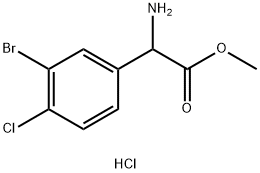 METHYL 2-AMINO-2-(3-BROMO-4-CHLOROPHENYL)ACETATE HYDROCHLORIDE Structure
