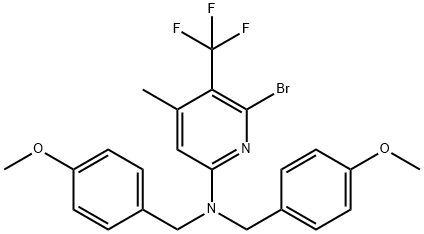 2-Pyridinamine, 6-bromo-N,N-bis[(4-methoxyphenyl)methyl]-4-methyl-5-(trifluoromethyl)-|6-BROMO-N,N-BIS(4-METHOXYBENZYL)-4-METHYL-5-(TRIFLUOROMETHYL)PYRIDIN-2-AMINE