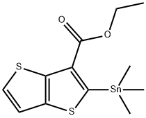 Thieno[3,2-b]thiophene-3-carboxylic acid, 2-(trimethylstannyl)-, ethyl ester, 2412678-09-0, 结构式