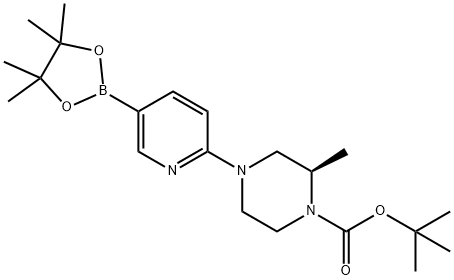 1-Piperazinecarboxylic acid, 2-methyl-4-[5-(4,4,5,5-tetramethyl-1,3,2-dioxaborolan-2-yl)-2-pyridinyl]-, 1,1-dimethylethyl ester, (2R)-|(R)-2-甲基-4-(5-(4,4,5,5-四甲基-1,3,2-二氧硼杂环戊烷-2-基)吡啶-2-基)哌嗪-1-羧酸叔丁酯