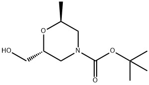 (2R,6S)-4-Boc-2-(hydroxymethyl)-6-methylmorpholine Struktur