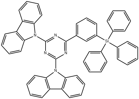 9H-Carbazole, 9,9'-[6-[3-(triphenylsilyl)phenyl]-1,3,5-triazine-2,4-diyl]bis- Structure