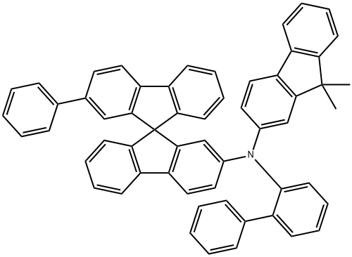 9,9'-Spirobi[9H-fluoren]-2-amine, N-[1,1'-biphenyl]-2-yl-N-(9,9-dimethyl-9H-fluoren-2-yl)-2'-phenyl- 化学構造式