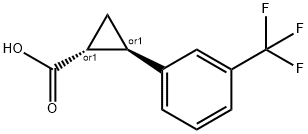 RAC-(1R,2R)-2-[3-(TRIFLUOROMETHYL)PHENYL]CYCLOPROPANE-1-CARBOXYLIC ACID, TRANS, 243665-18-1, 结构式