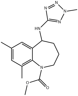 7,9-二甲基-5-((2-甲基-2H-四唑-5-基)氨基)-2,3,4,5-四氢-1H-苯并[B]吖庚因-1-羧酸甲酯,2436749-93-6,结构式
