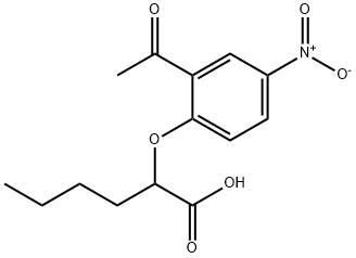 2-(2-乙酰基-4-硝基苯氧基)己酸 结构式