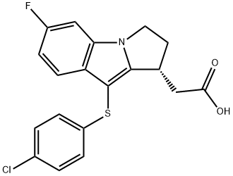 (R)-2-(9-((4-氯苯基)硫代)-6-氟-2,3-二氢-1H-吡咯并[1,2-A]吲哚-1-基)乙酸 结构式