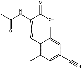 (Z)-2-乙酰氨基-3-(4-氰基-2,6-二甲基苯基)丙烯酸 结构式