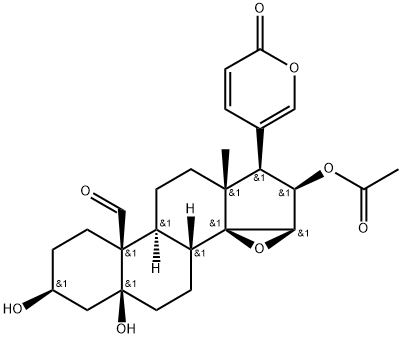 16β-(Acetyloxy)-14,15β-epoxy-3β,5-dihydroxy-19-oxo-5β-bufa-20,22-dienolide Structure