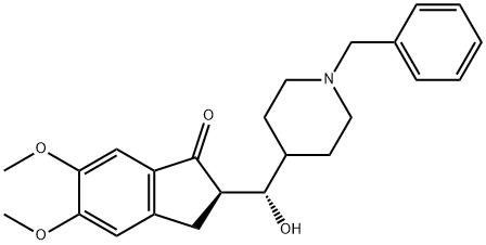 1H-Inden-1-one, 2,3-dihydro-2-[(S)-hydroxy[1-(phenylmethyl)-4-piperidinyl]methyl]-5,6-dimethoxy-, (2R)- Structure