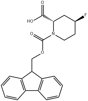 1,2-Piperidinedicarboxylic acid, 4-fluoro-, 1-(9H-fluoren-9-ylmethyl) ester, (2S,4S)- Structure