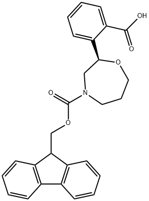 (R)-2-(4-(((9H-fluoren-9-yl)methoxy)carbonyl)-1,4-oxazepan-2-yl)benzoic acid Structure