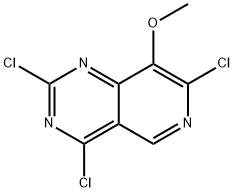 2,4,7-三氯-8-甲氧基吡啶并[4,3-D]嘧啶, 2454491-03-1, 结构式