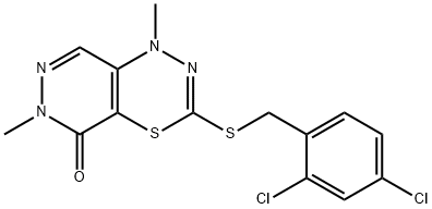 1H-Pyridazino[4,5-e][1,3,4]thiadiazin-5(6H)-one, 3-[[(2,4-dichlorophenyl)methyl]thio]-1,6-dimethyl- Structure