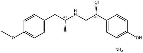 (αR)-3-Amino-4-hydroxy-α-[[[(1R)-2-(4-methoxyphenyl)-1-methylethyl]amino]methyl]benzenemethanol, 245759-62-0, 结构式