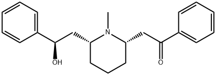 Ethanone, 2-[(2S,6R)-6-[(2R)-2-hydroxy-2-phenylethyl]-1-methyl-2-piperidinyl]-1-phenyl- Structure