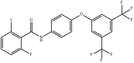 Benzamide, N-[4-[3,5-bis(trifluoromethyl)phenoxy]phenyl]-2-fluoro-6-iodo- Struktur