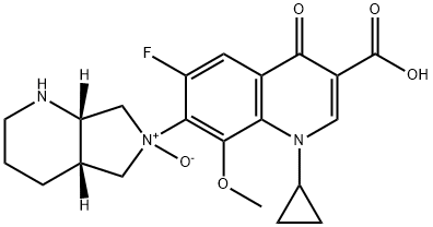 3-Quinolinecarboxylic acid, 1-cyclopropyl-6-fluoro-1,4-dihydro-8-methoxy-7-[(4aS,7aS)-octahydro-6-oxido-6H-pyrrolo[3,4-b]pyridin-6-yl]-4-oxo- Structure