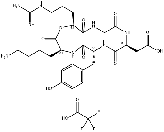 环(RGDYK)二三氟醋酸盐, 250612-42-1, 结构式