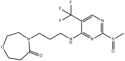 2542345-25-3 1,4-Oxazepin-5(2H)-one, tetrahydro-4-[3-[[2-(methylsulfinyl)-5-(trifluoromethyl)-4-pyrimidinyl]amino]propyl]-