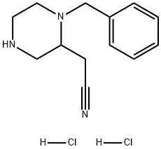 2-(1-苄基哌嗪-2-基)乙腈盐酸盐 结构式
