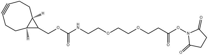 4,7,12-Trioxa-10-azatridecanoic acid, 13-(1R,8S)-bicyclo[6.1.0]non-4-yn-9-yl-11-oxo-, 2,5-dioxo-1-pyrrolidinyl ester Structure