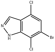 6-溴-4,7-二氯-1H-吲唑 结构式