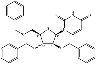2',3',5'-Tri-O-benzyl-4'-thio-arabinouridine Structure