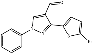 3-(5-溴噻吩-2-基)-1-苯基-1H-吡唑-4-甲醛 结构式