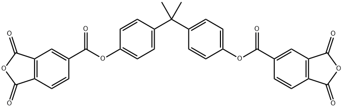 5-异苯并呋喃甲酸1,3-二氢-1,3-二氧基- 5,5'-[(1-甲基亚乙基)二4,1-苯烯]酯(BPEDA) 结构式