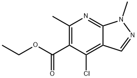 ethyl 4-chloro-1,6-dimethyl-1H-pyrazolo[3,4-b]pyridine-5-carboxylate Struktur
